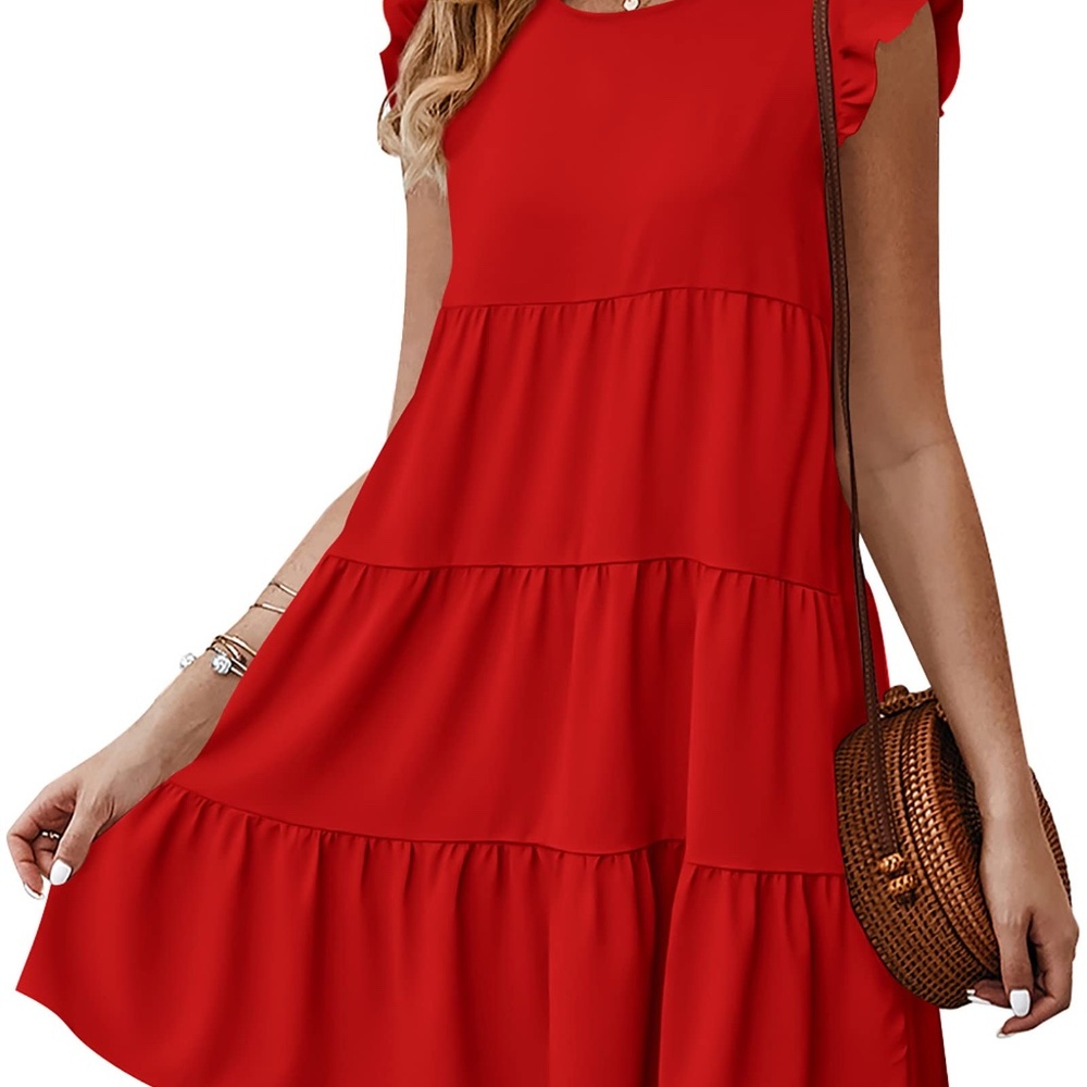 Sleeveless Pleated Ruffle Summer Dress NWT